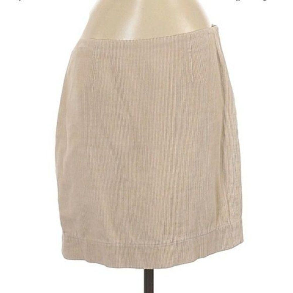 Anthropologie Maeve Skirt Schoolgirl‎ Corduroy Ribbed Mini Cotton Tan Sz 8